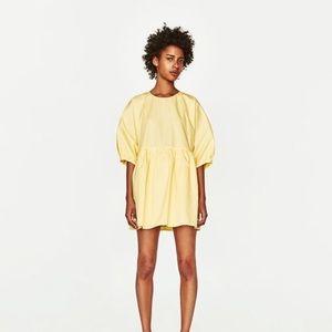 Rare Zara Yellow Poplin Parachute Dress
